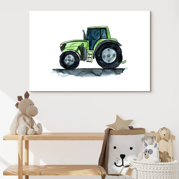 Zelený traktor s velkými koly Zelený traktor s velkými koly