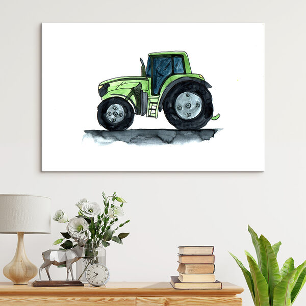 Zelený traktor s velkými koly Zelený traktor s velkými koly