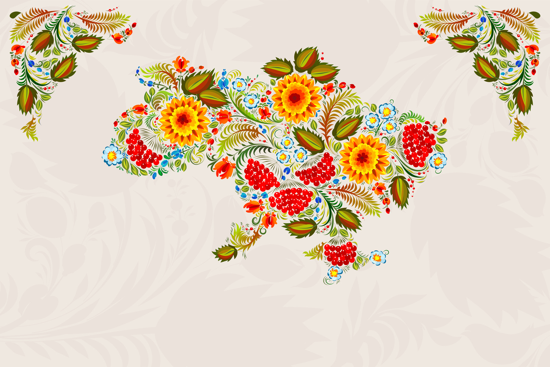 Map of ukraine with flowers Map of ukraine with flowers