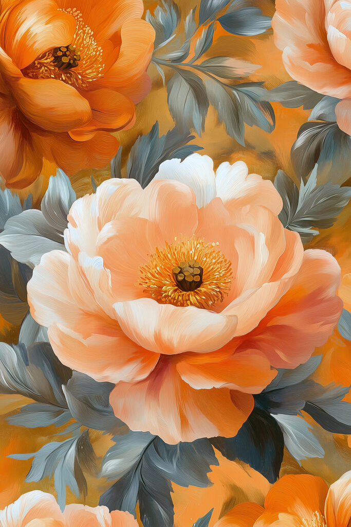Vibrant peonies in soft hues