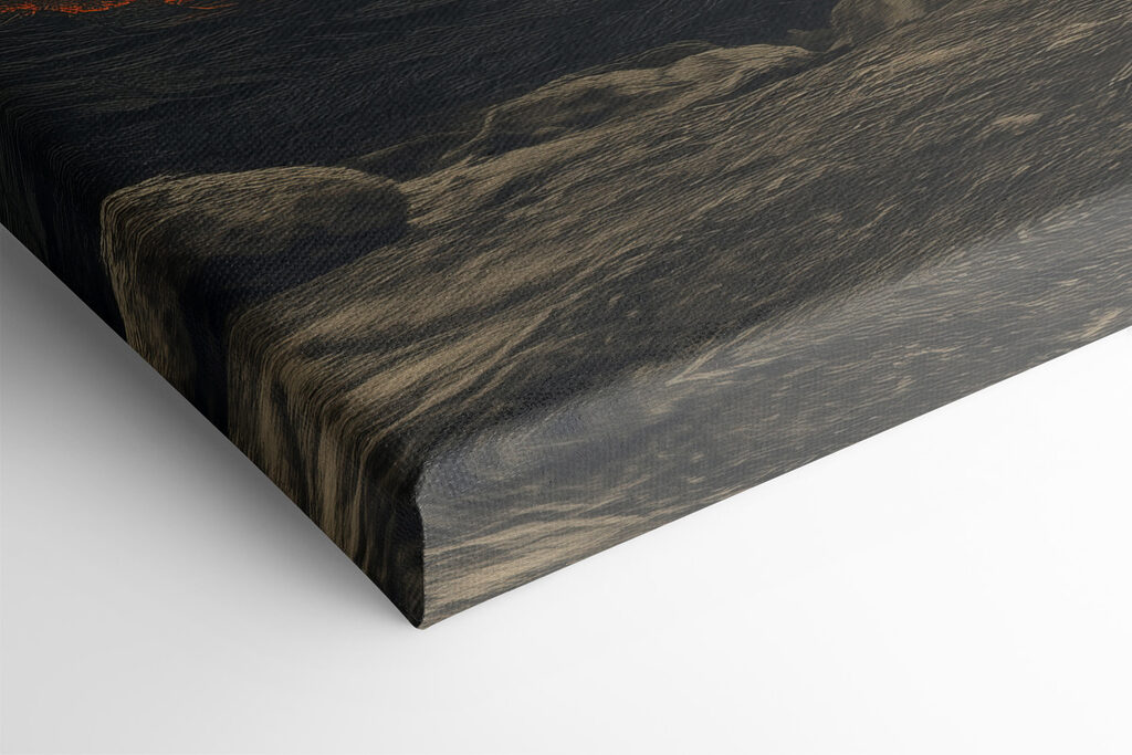 Woman looking at a whale flying over a volcano