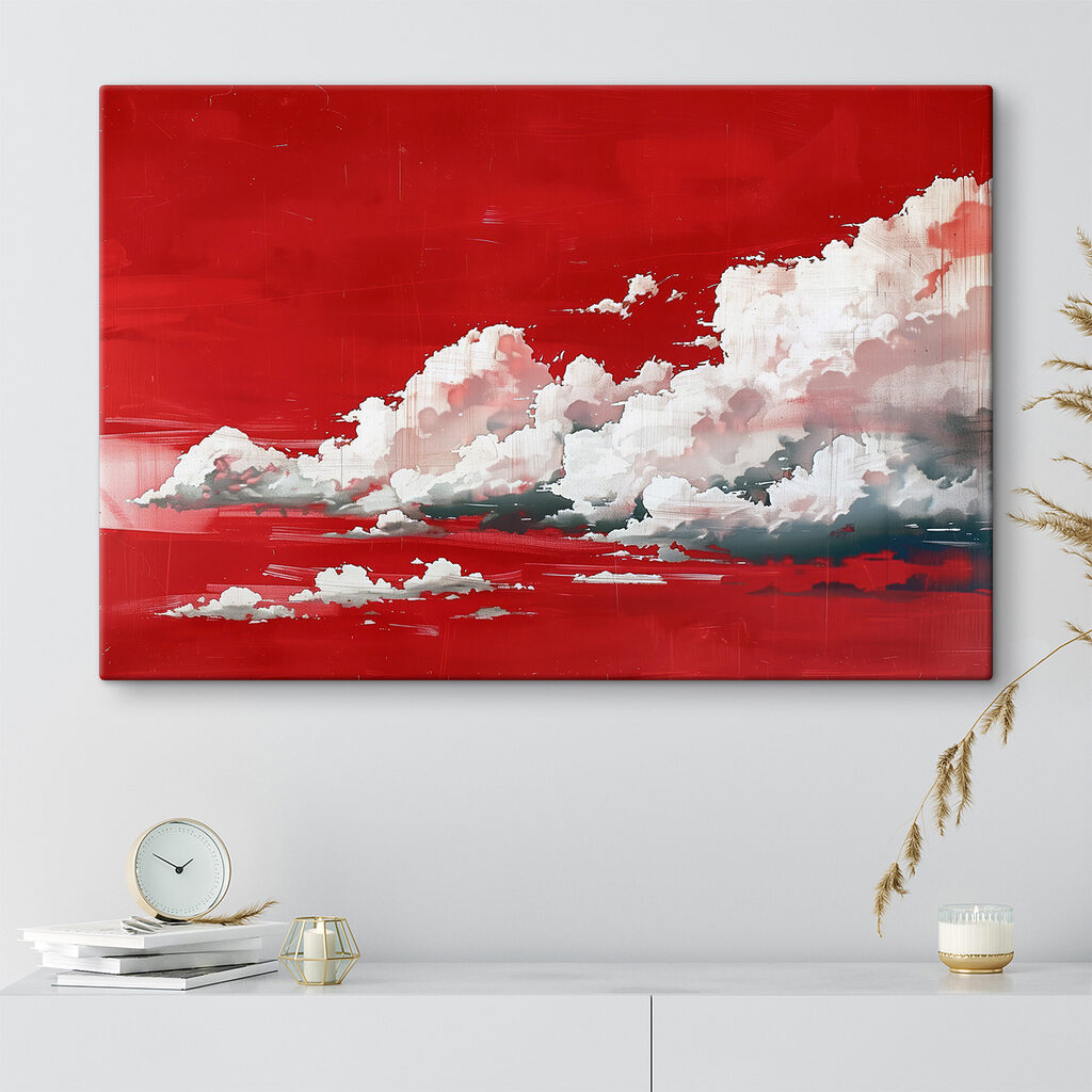 Red sky with clouds Red sky with clouds