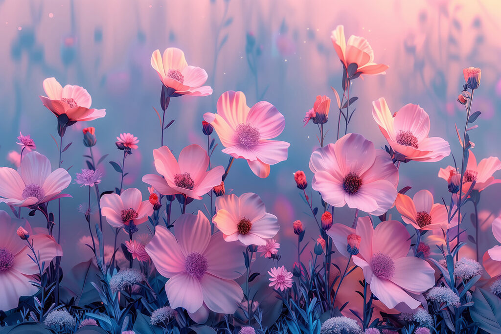 Group of pink flowers