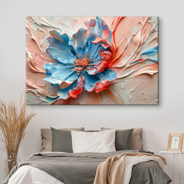 Blue and pink flower
