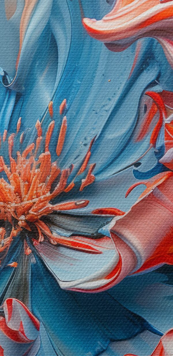 Blue and pink flower