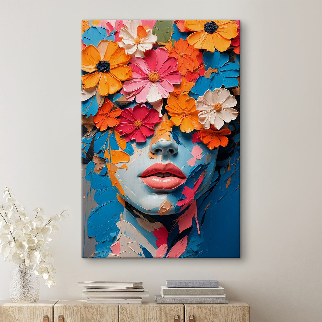 Face covered in flowers Face covered in flowers