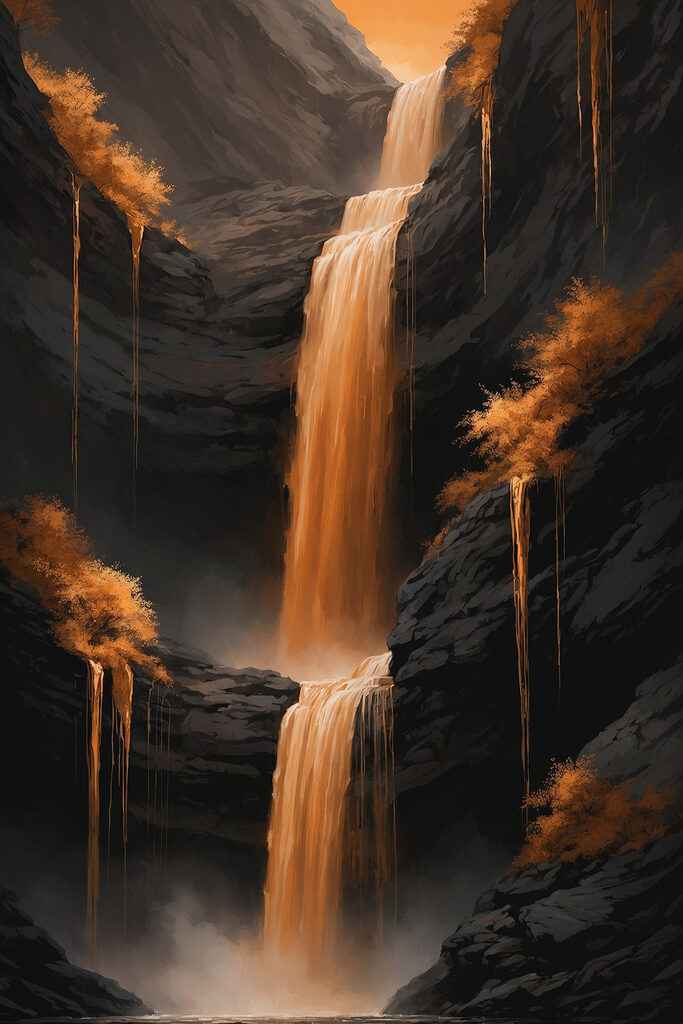 Waterfall in a rocky area