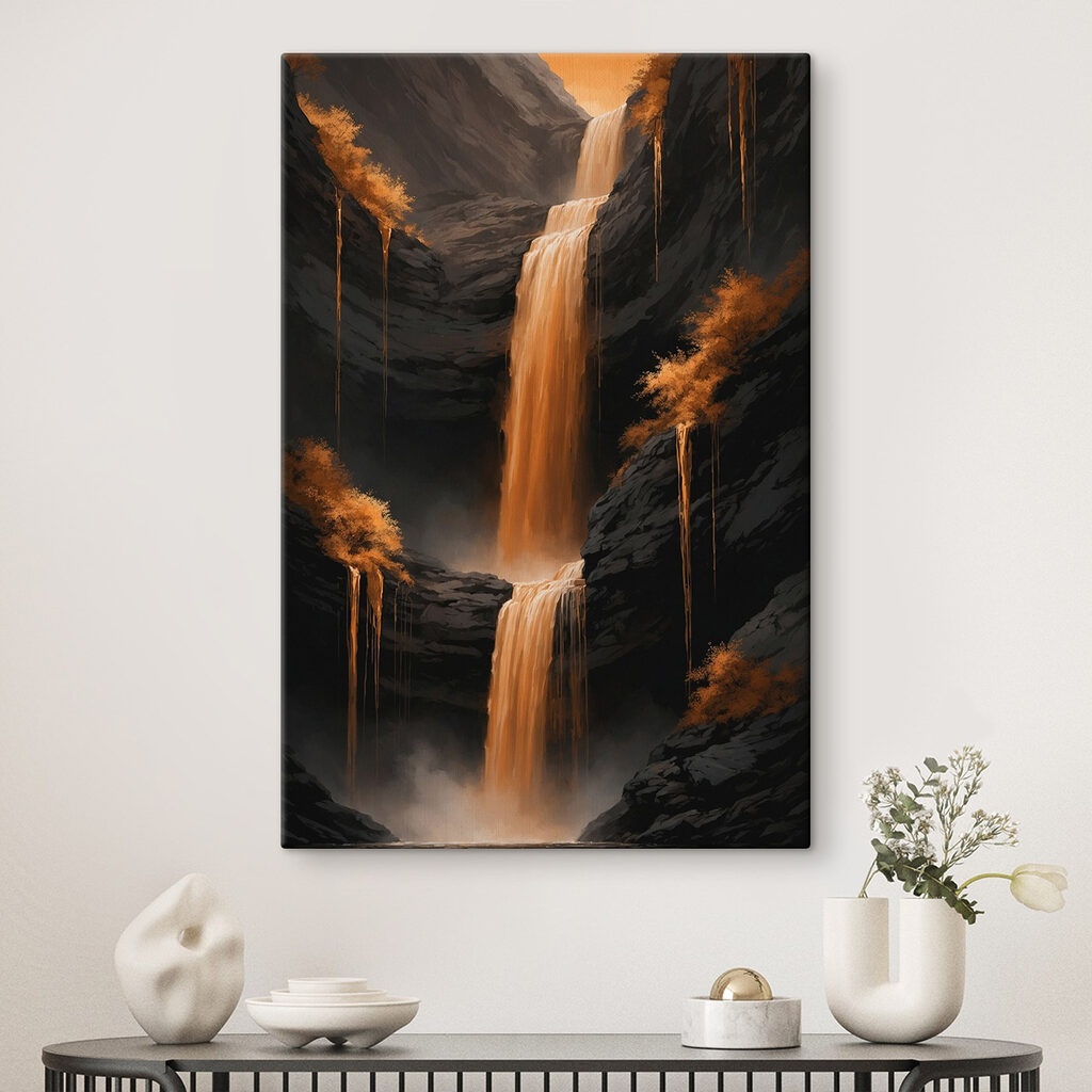 Waterfall in a rocky area