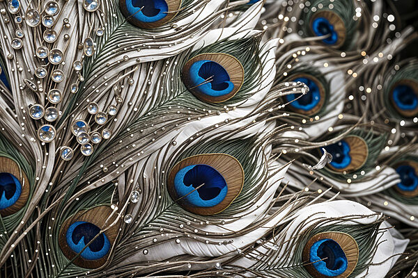 Detail pávího peří Detail pávího peří