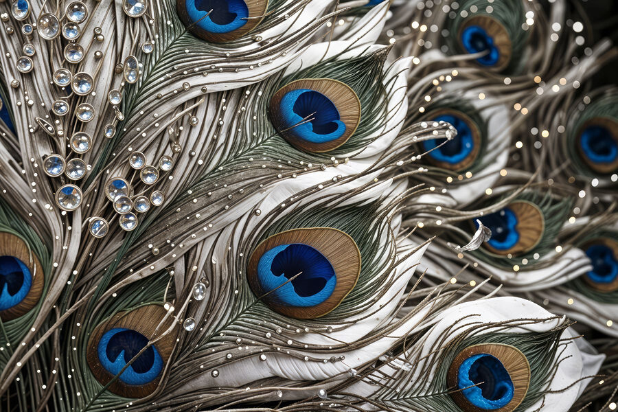 Detail pávího peří