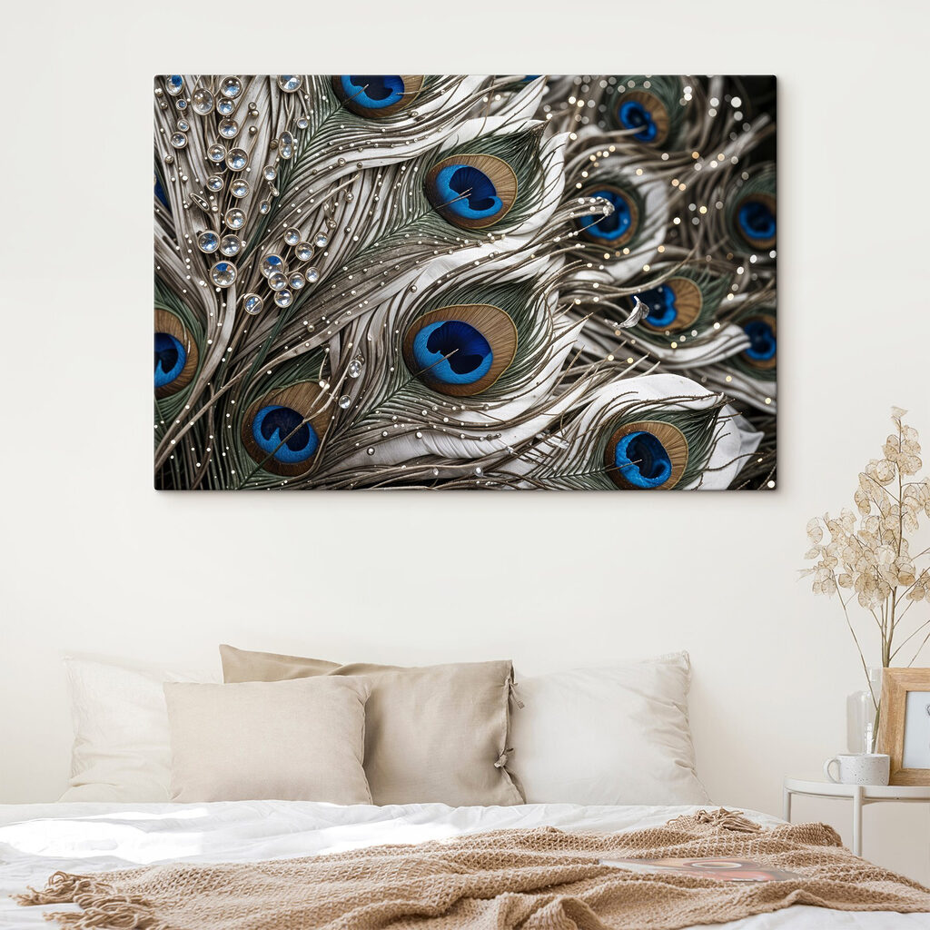 Close up of a peacock feather