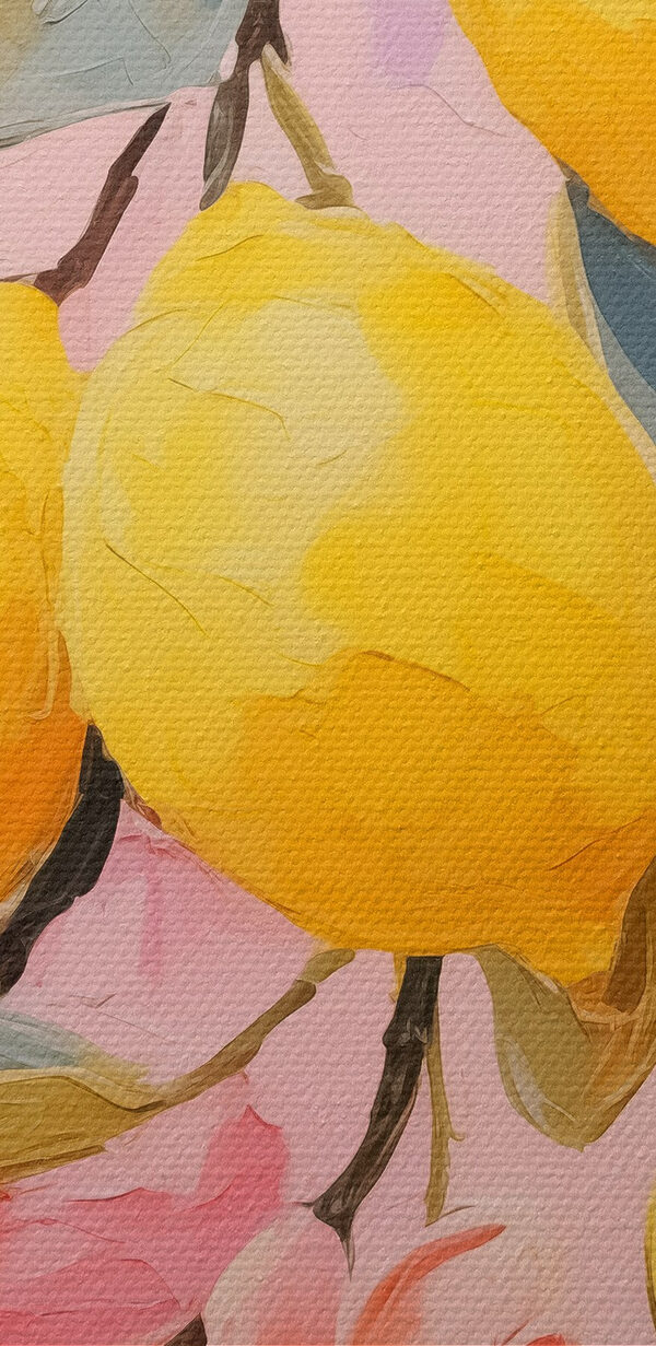 Malba citronů na větvi Malba citronů na větvi