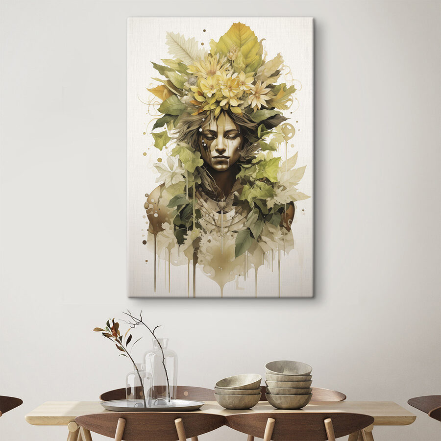 Woman with flowers in her hair Woman with flowers in her hair