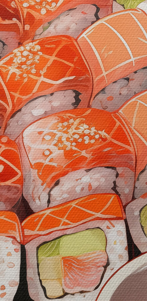 Plate of sushi with chopsticks Plate of sushi with chopsticks