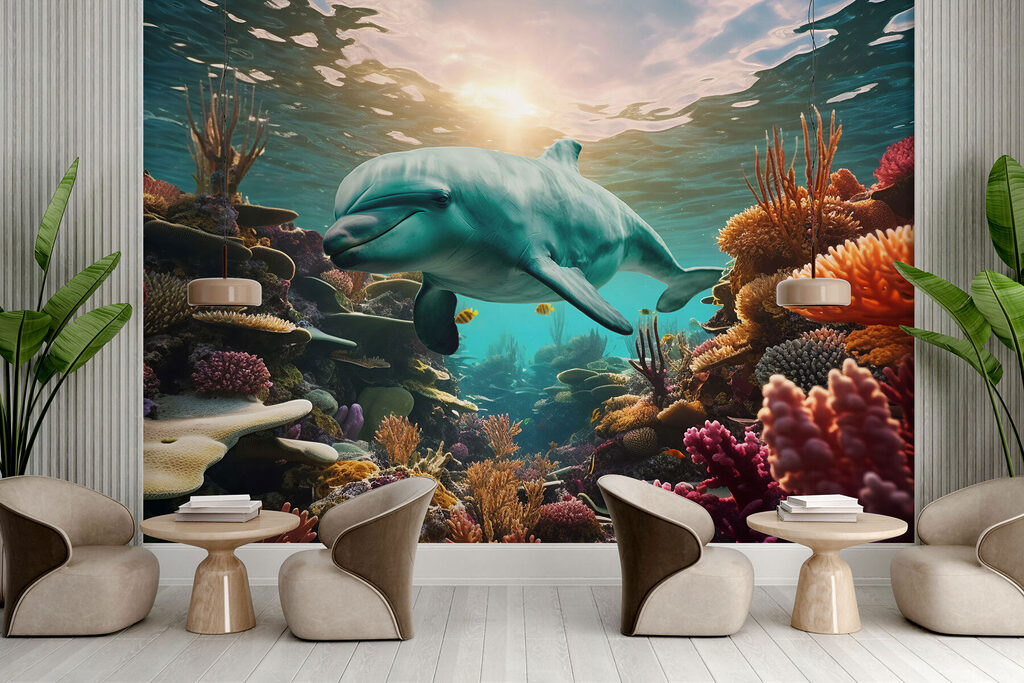 Dolphin swimming in the ocean