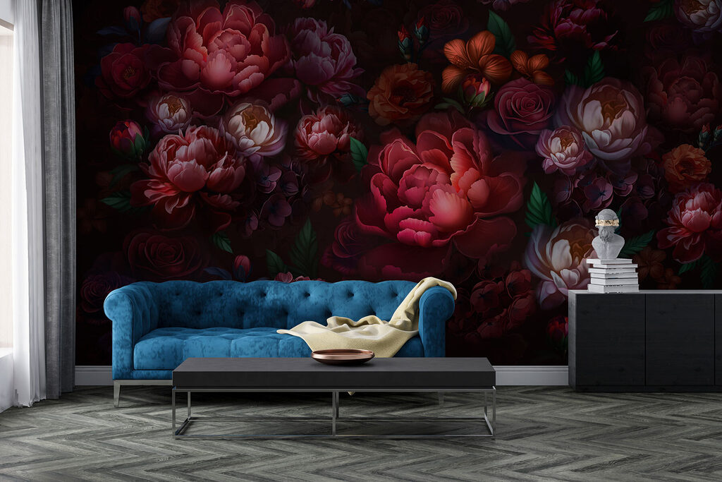 Group of flowers on a dark background Group of flowers on a dark background