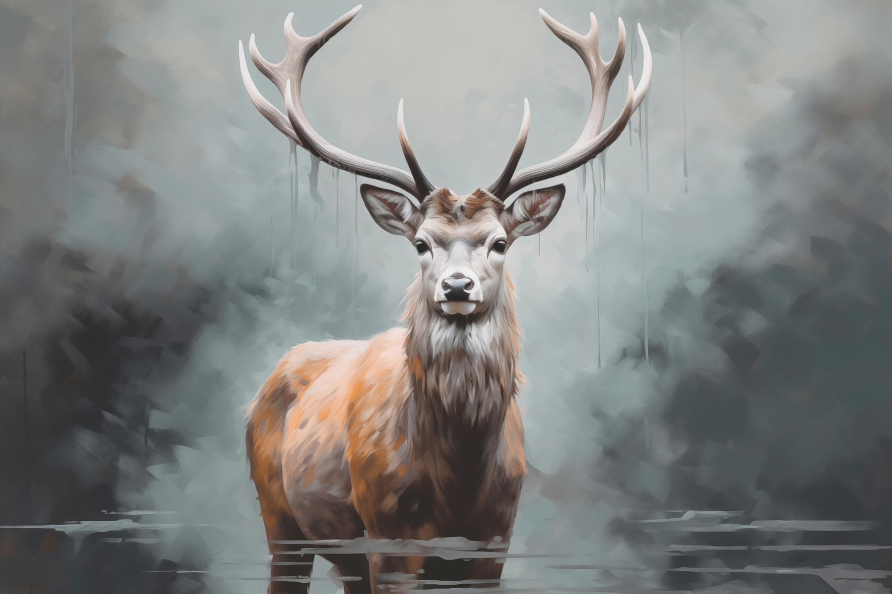 Deer standing in water Deer standing in water