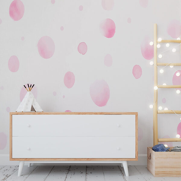 Růžová a bílá polka dot tapety Růžová a bílá polka dot tapety