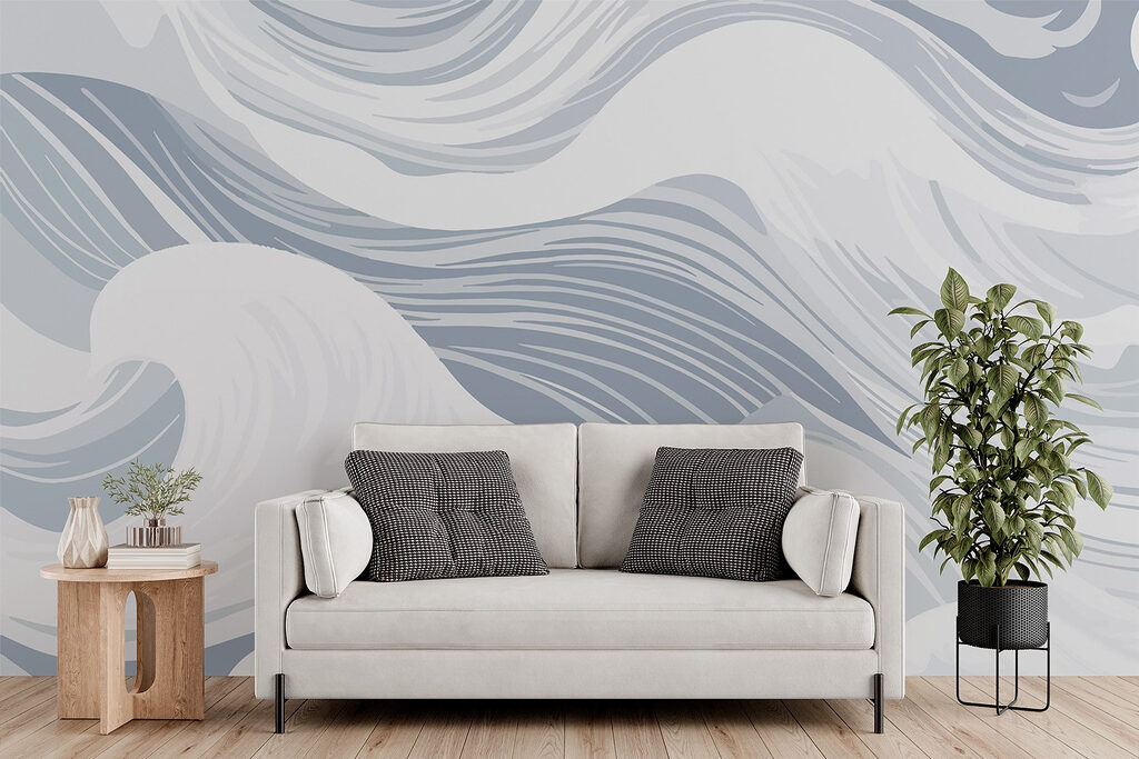 White and gray waves White and gray waves