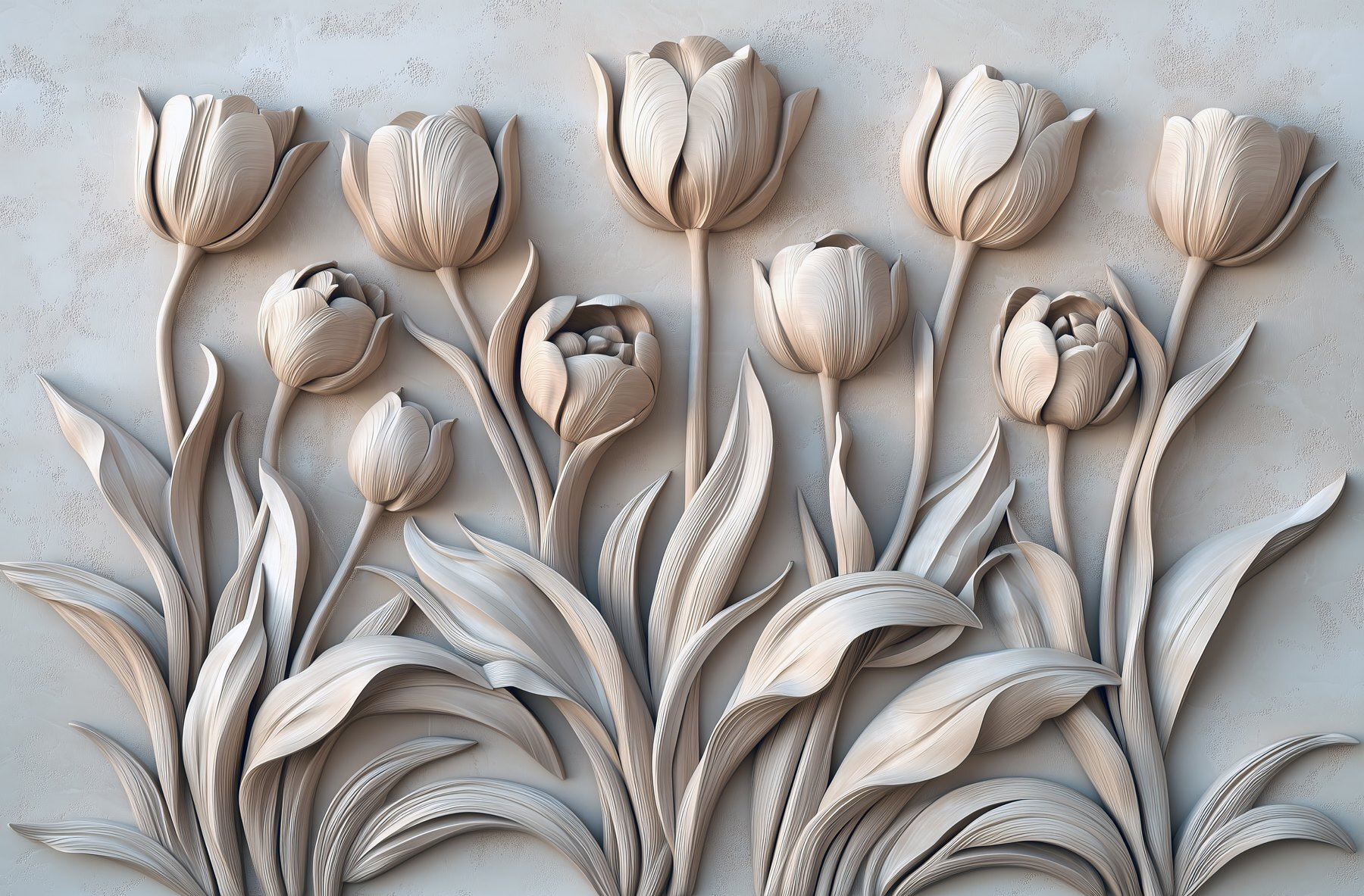White flower carving on a wall