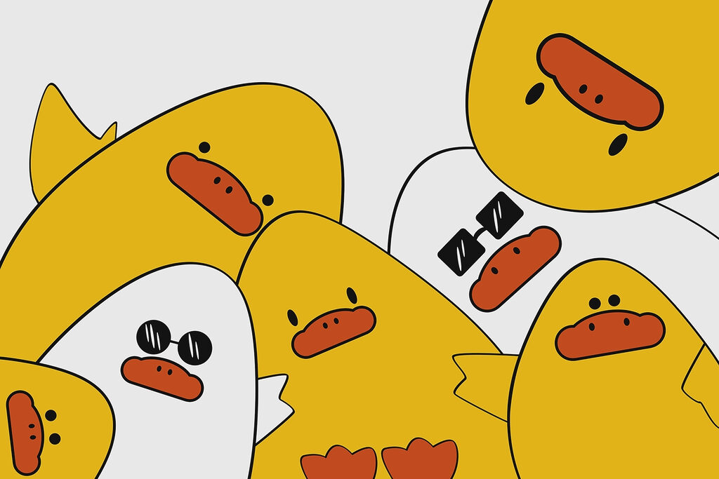 Group of yellow ducks