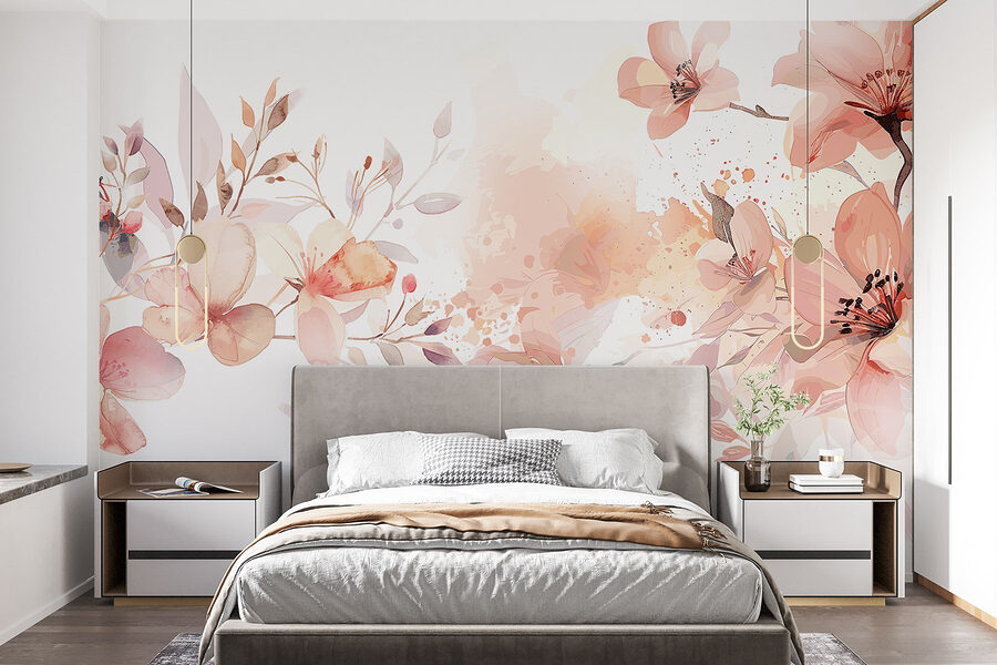 Painting of flowers and leaves Painting of flowers and leaves