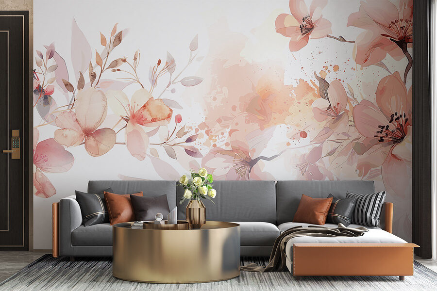 Painting of flowers and leaves Painting of flowers and leaves