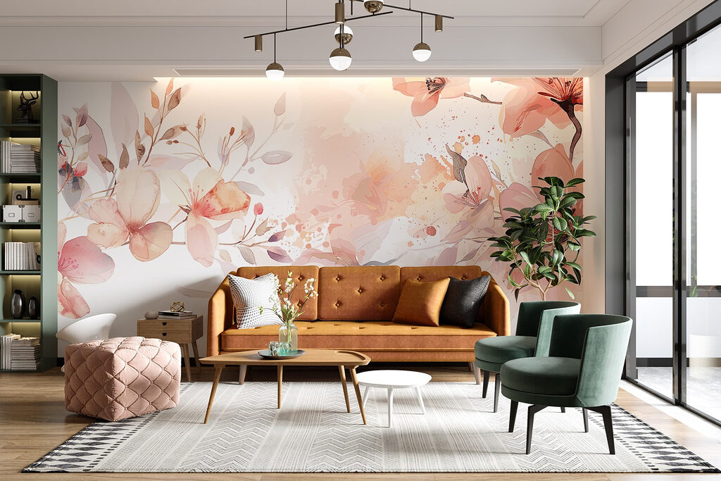 Painting of flowers and leaves