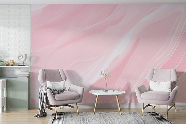 Wall murals Pink and white swirls Wall murals Pink and white swirls