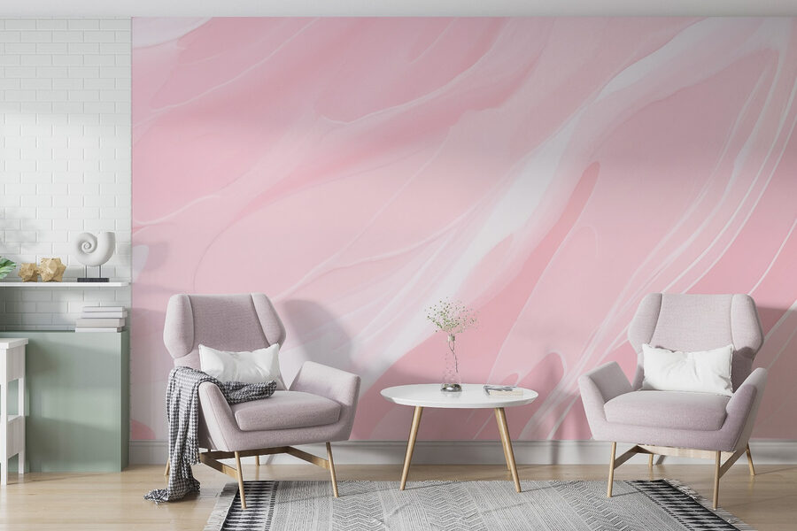 Wall murals Pink and white swirls