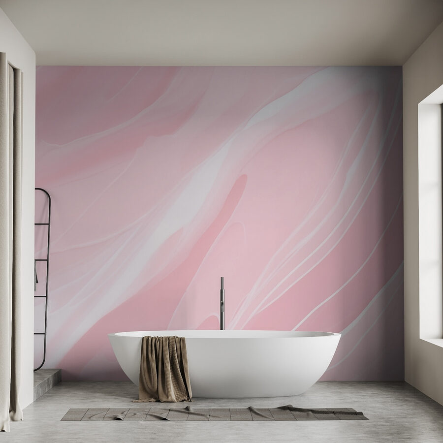 Wall murals Pink and white swirls