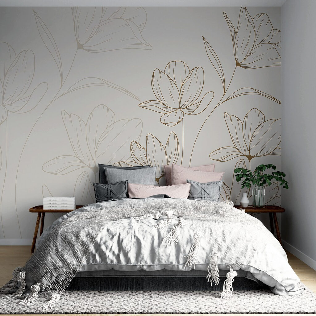Drawing of flowers on a white background Drawing of flowers on a white background