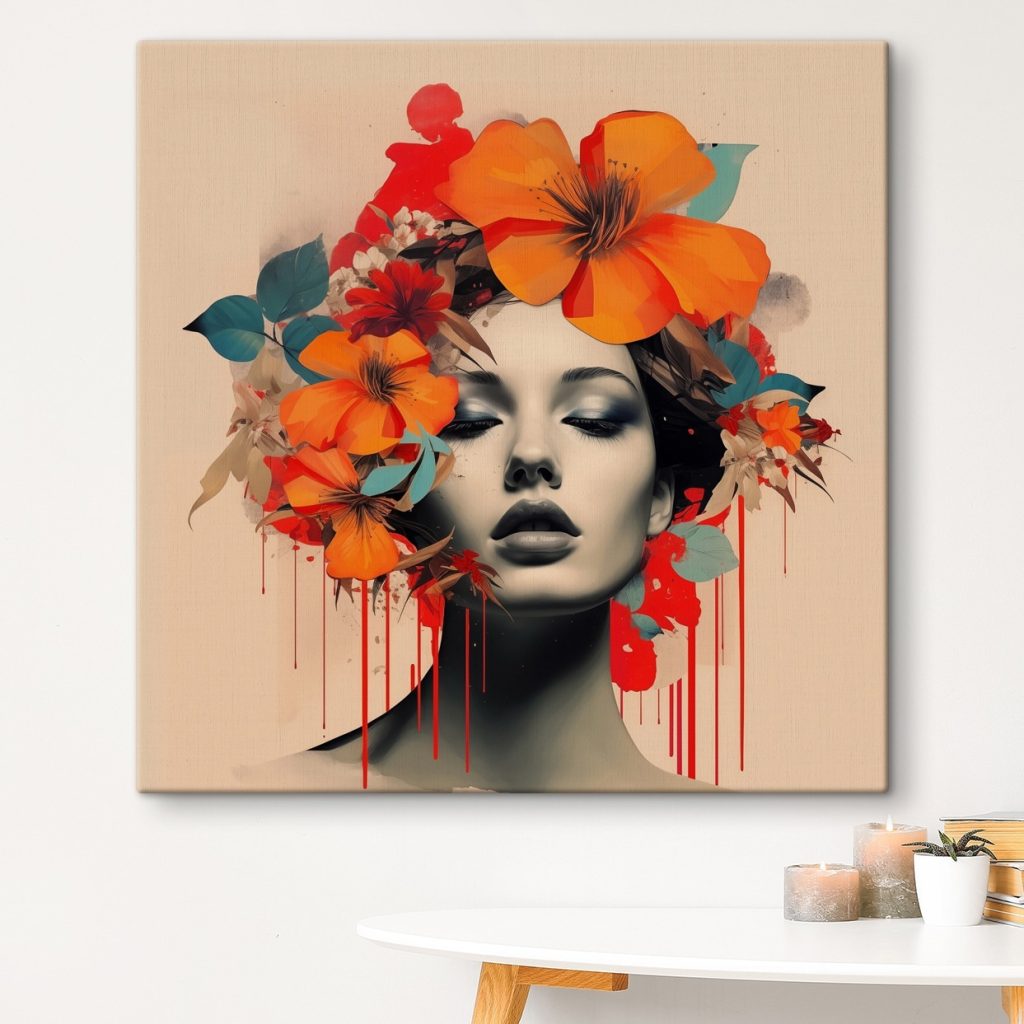 Woman with flowers in her hair Woman with flowers in her hair