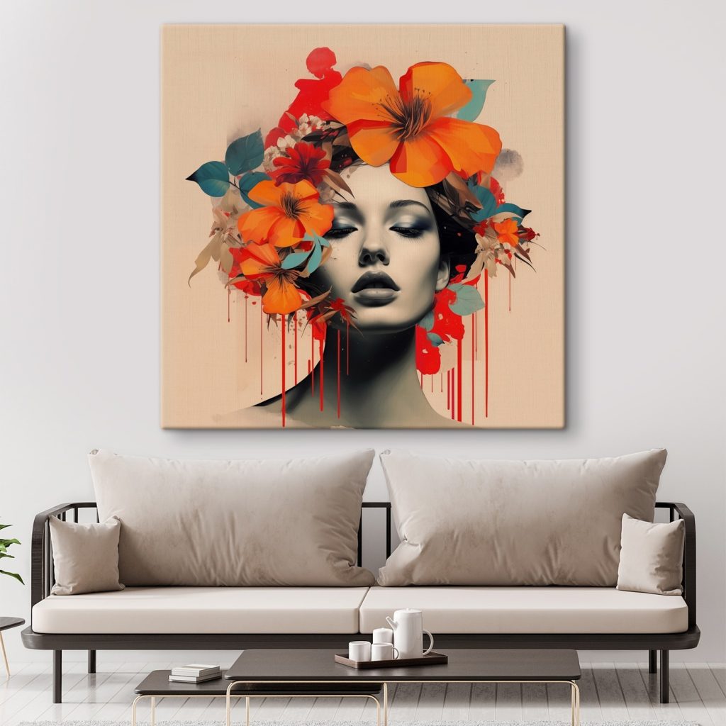 Woman with flowers in her hair Woman with flowers in her hair