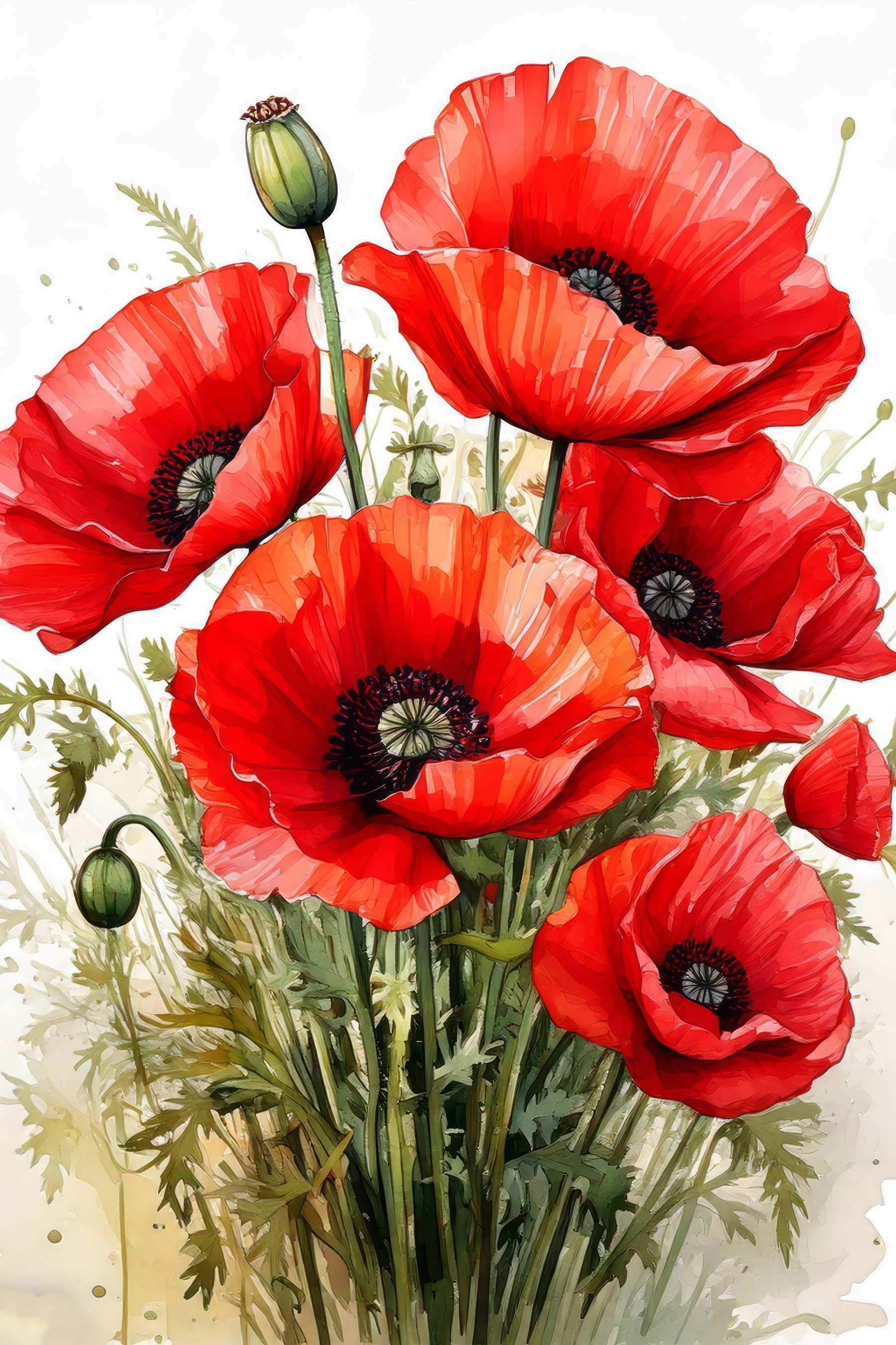 Painting of red flowers