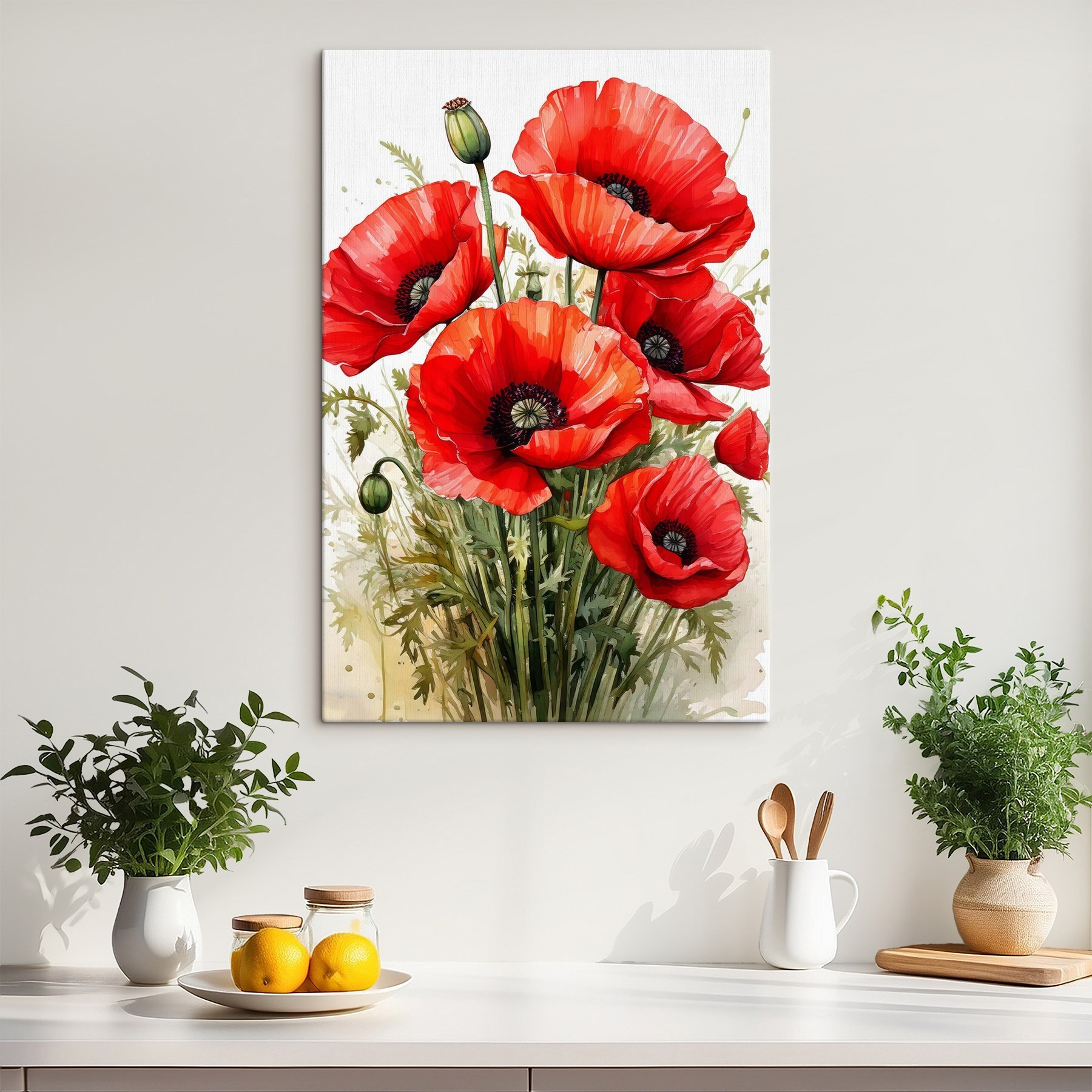 Painting of red flowers