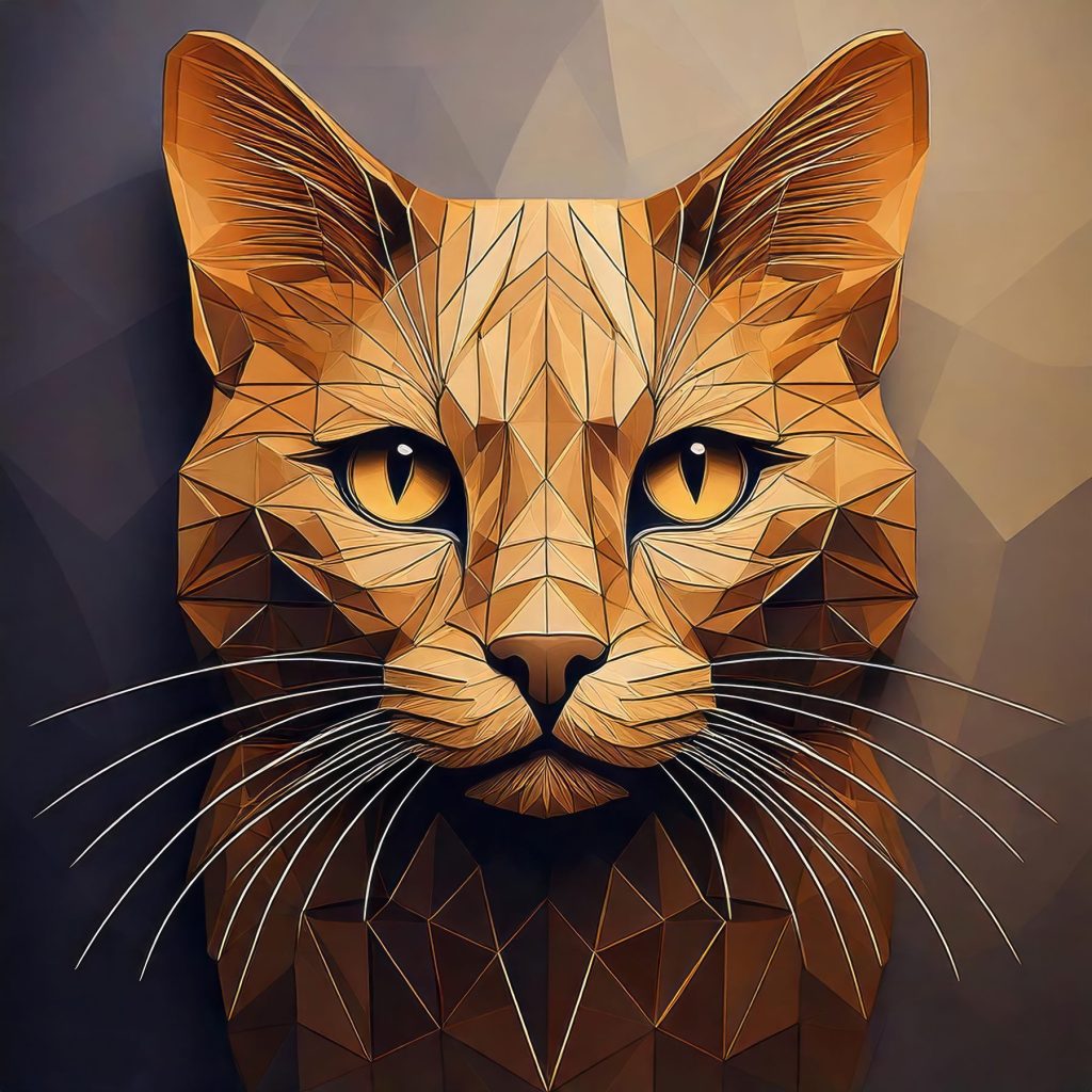 Cat with a low poly design