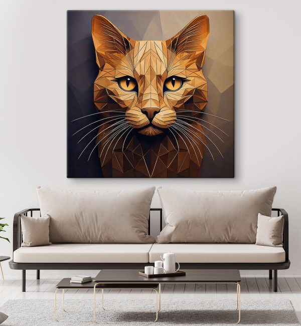 Kočka s nízkým poly designem Kočka s nízkým poly designem