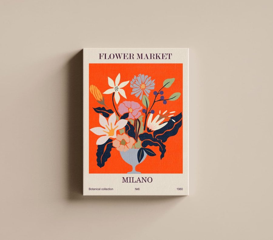 Painting of flowers in a vase Painting of flowers in a vase