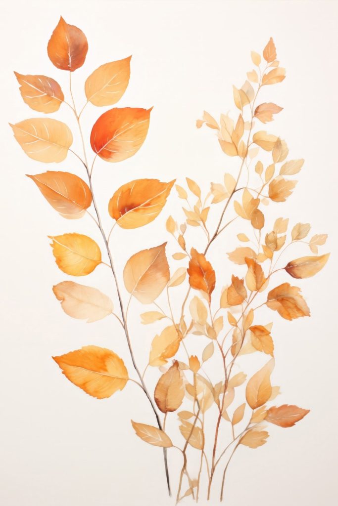 Painting of orange leaves