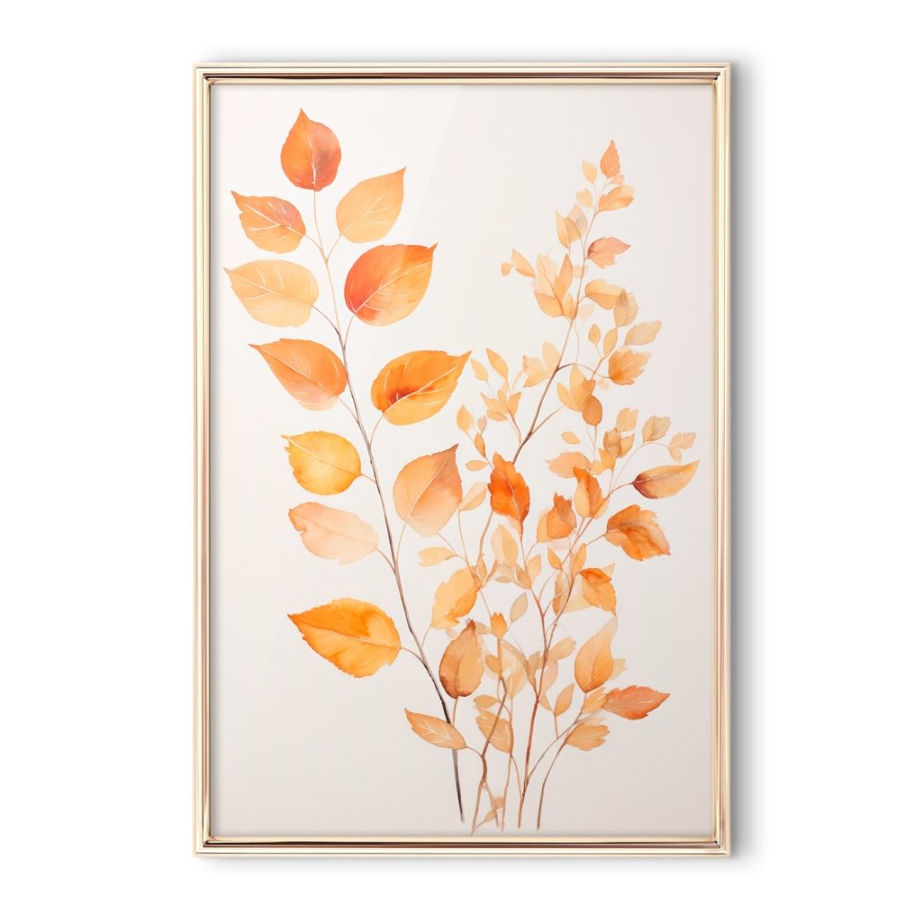 Painting of orange leaves