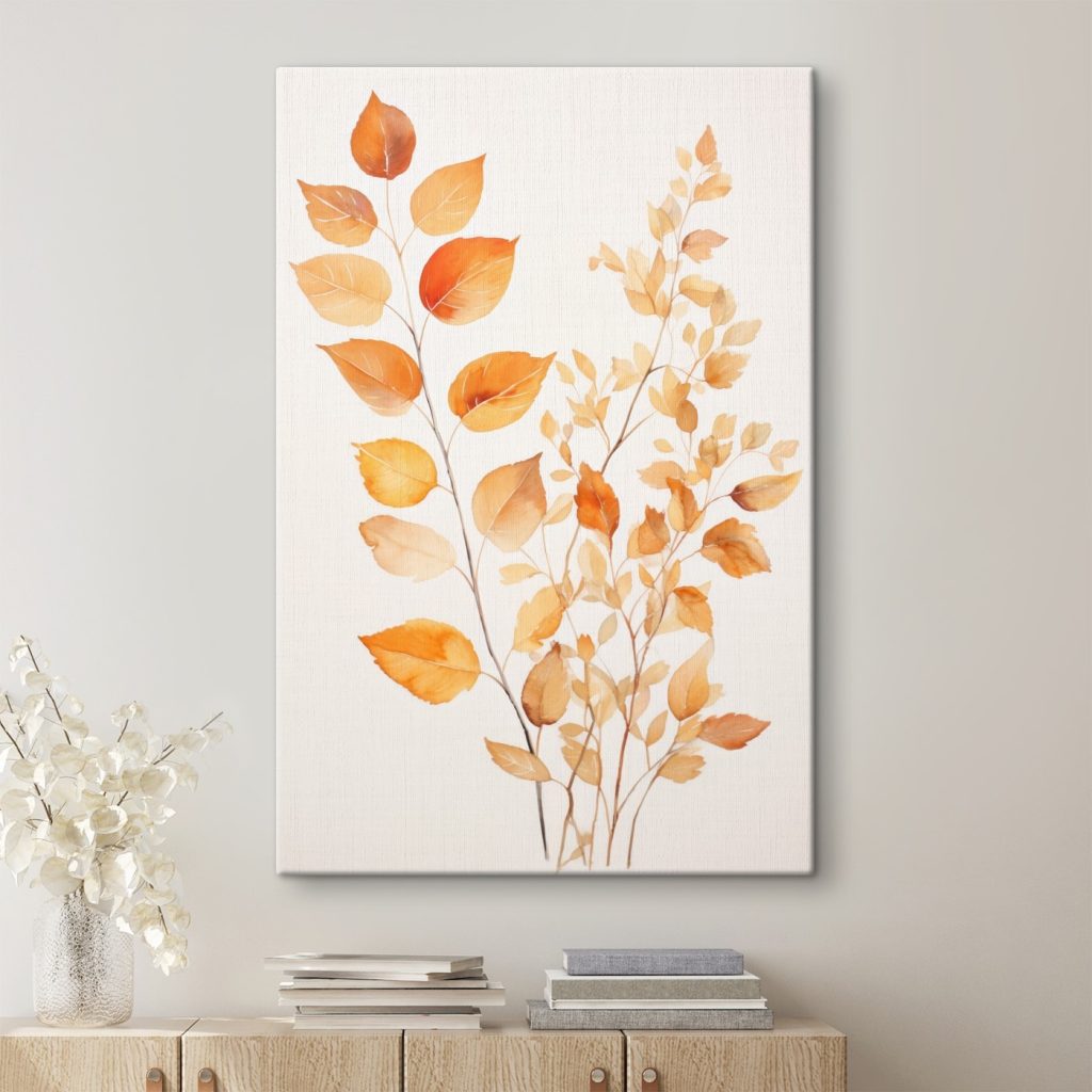 Painting of orange leaves