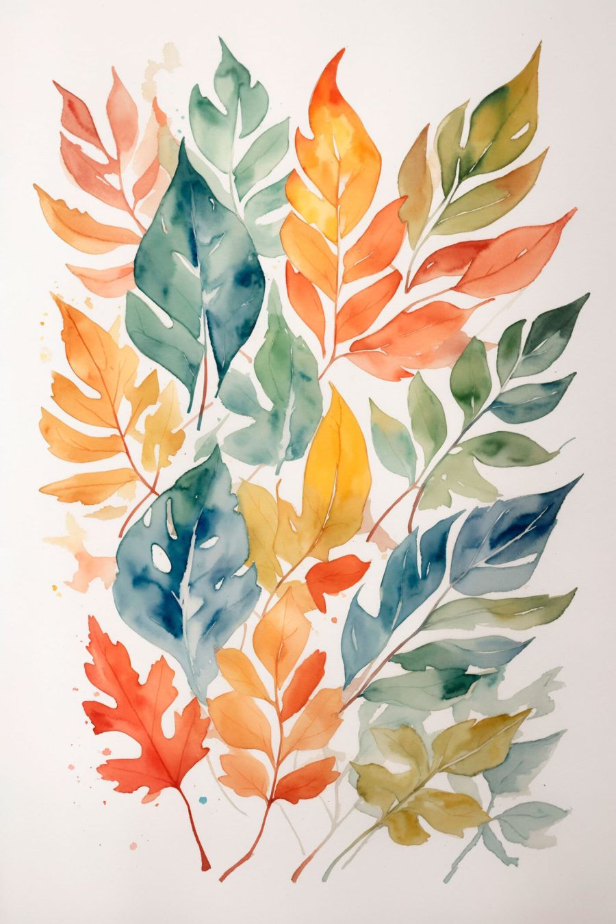 Group of colorful leaves Group of colorful leaves