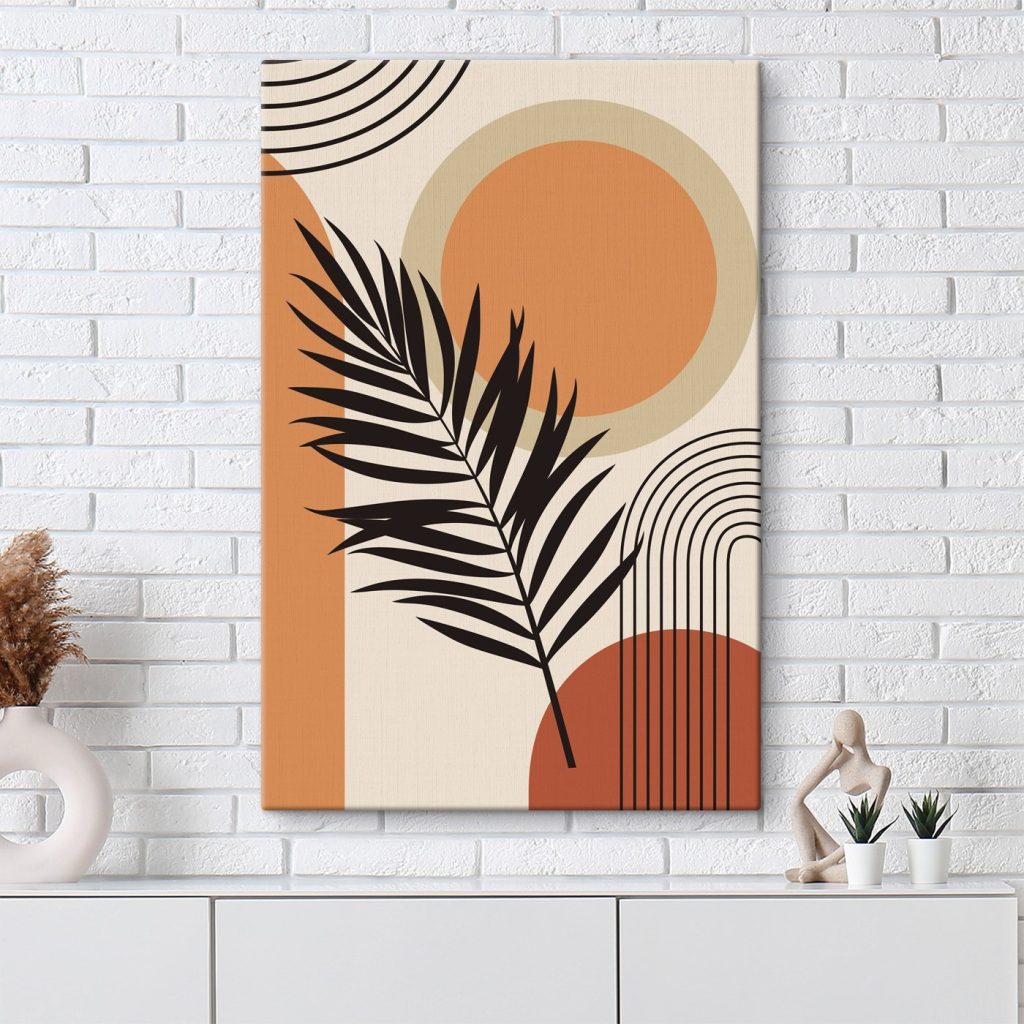 Leaf with a rainbow and circles Leaf with a rainbow and circles