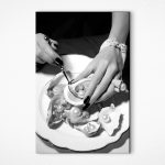 Obraz Žena držící lžíci a ústřice