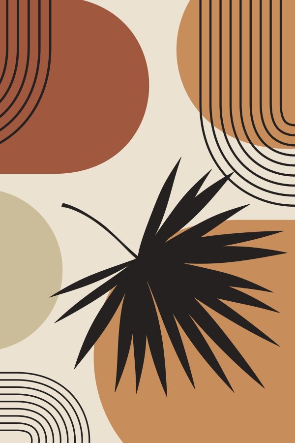 Black leaf with brown and tan circles Black leaf with brown and tan circles