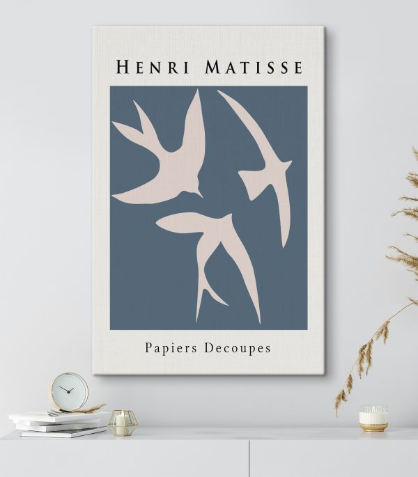 Skupina ptáků na modrém pozadí Obraz Skupina ptáků na modrém pozadí