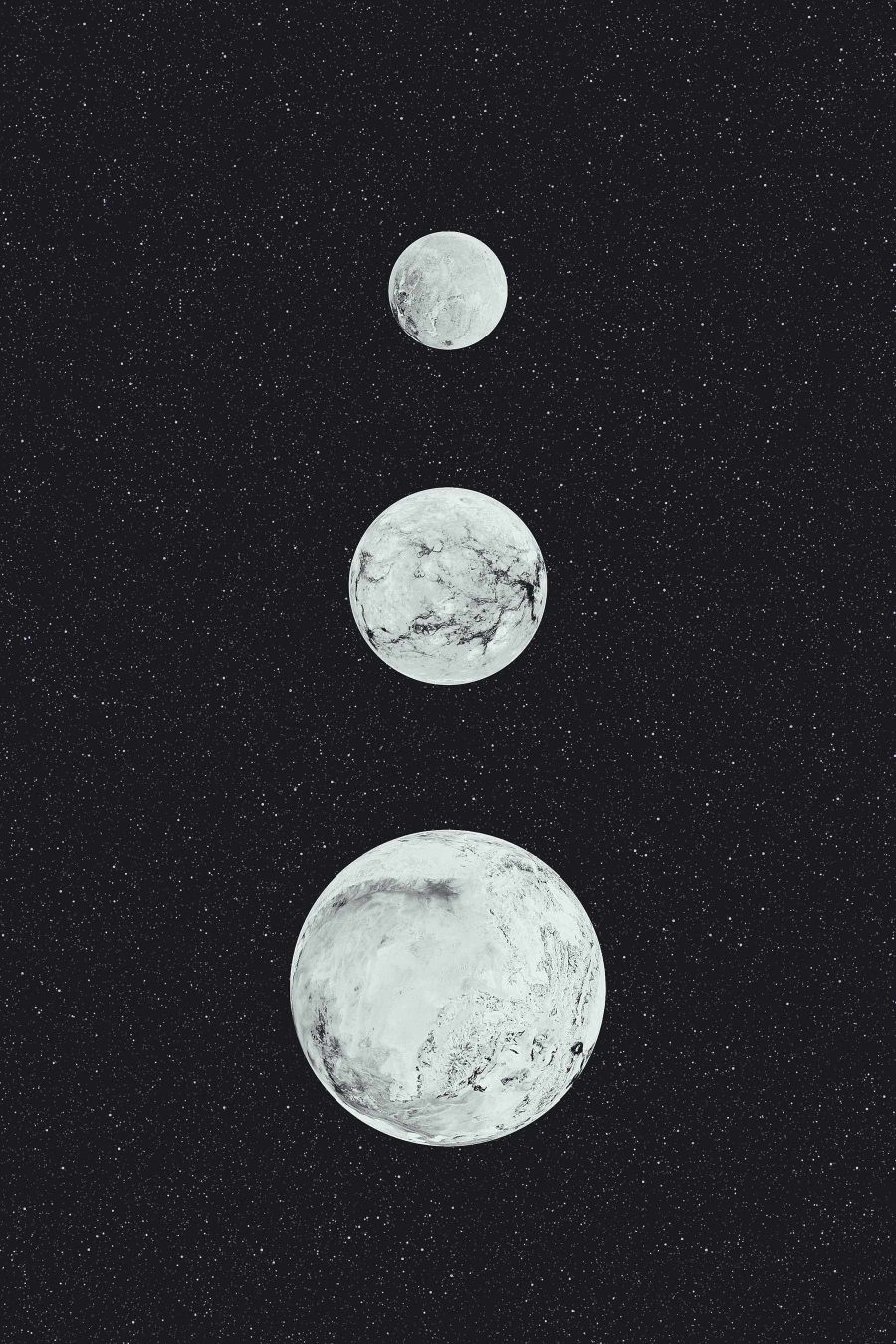Obraz Skupina bílých planet v řadě - Image 2