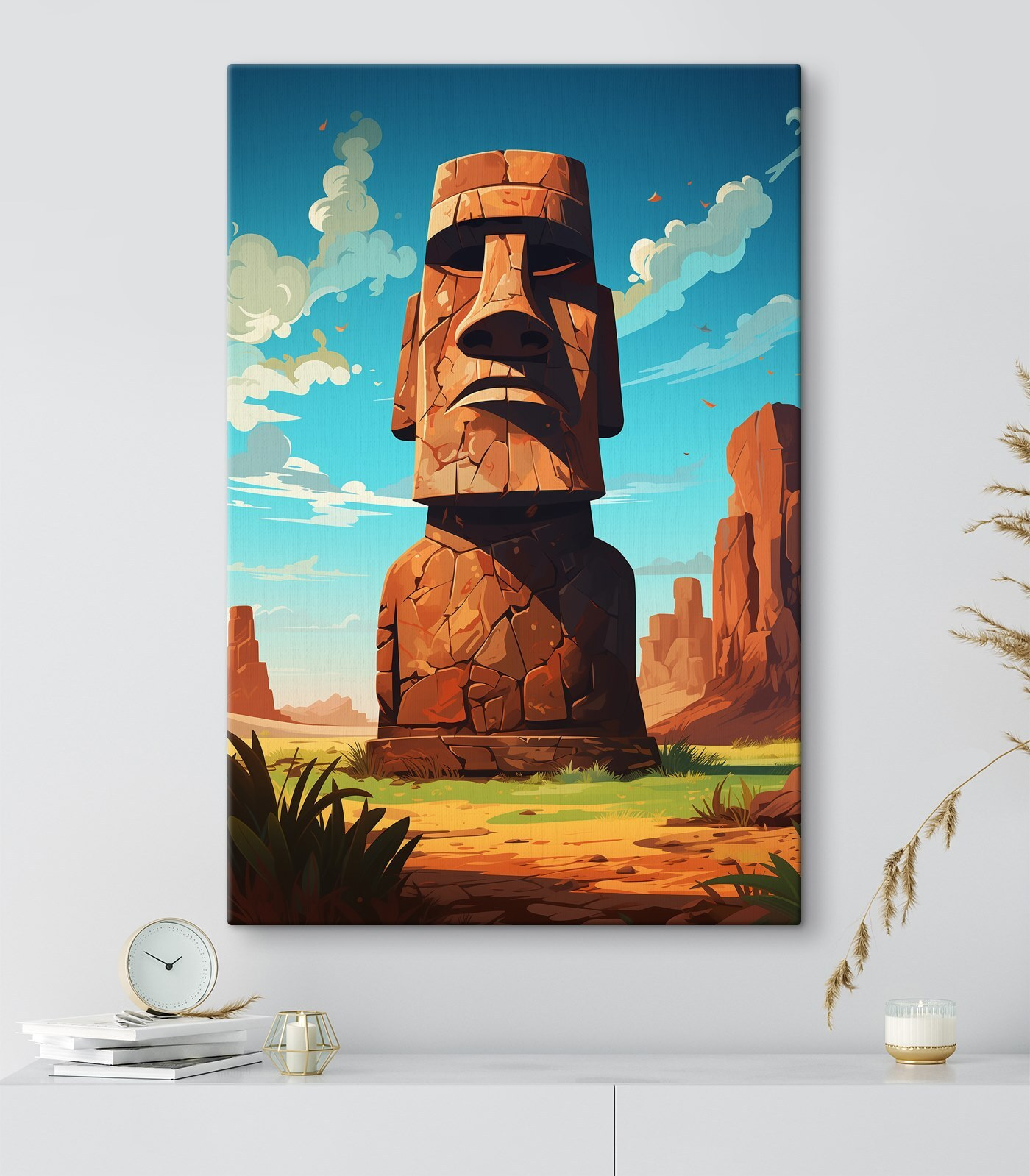 Large stone statue in a desert Large stone statue in a desert