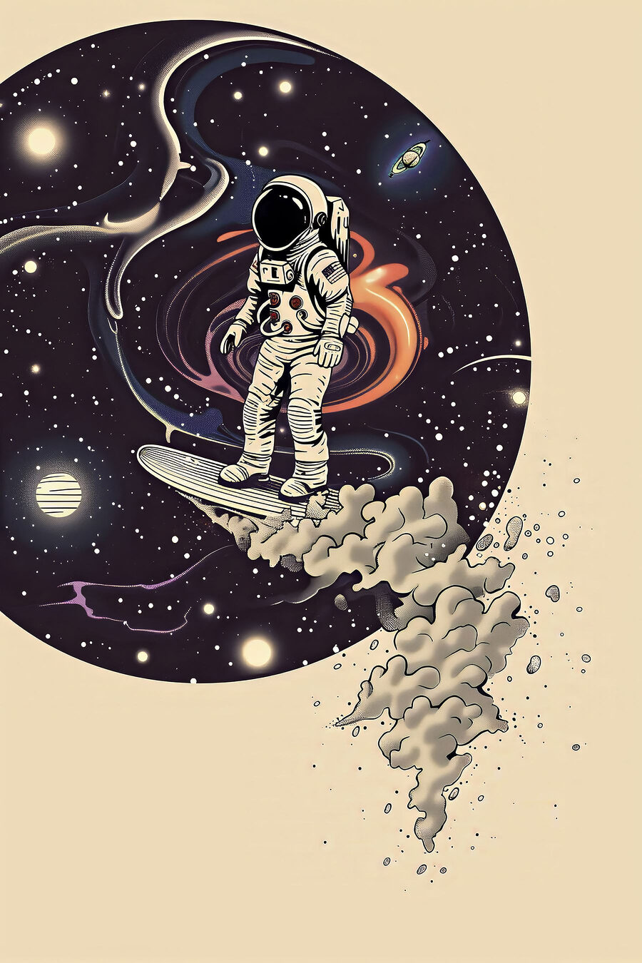 Astronaut na surfu ve vesmíru
